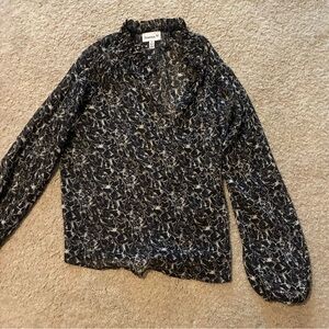 Veronica M Black and White Abstract Blouse